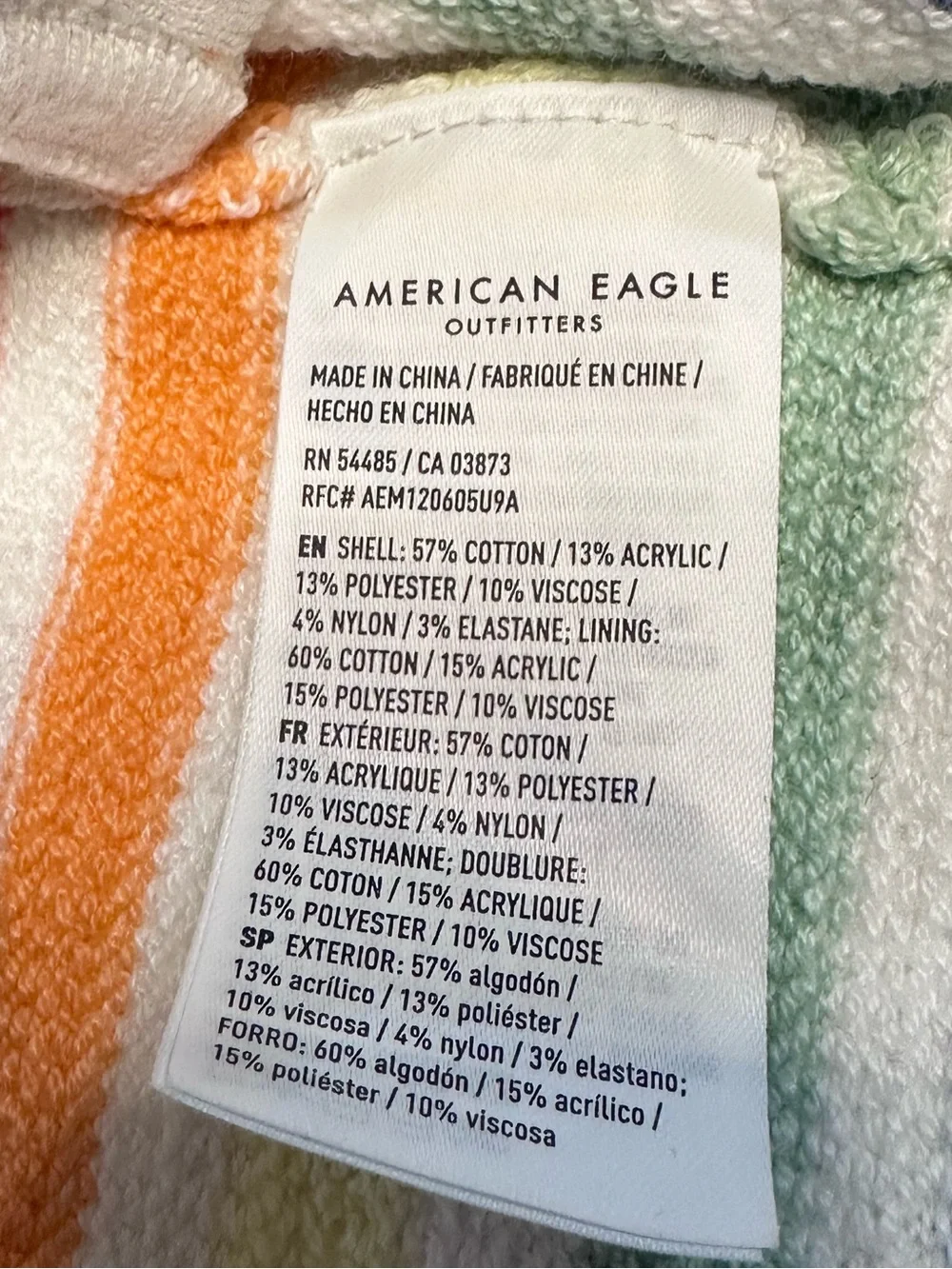 American Eagle women’s Pride‎ Rainbow Terry Mini Skirt Skort Shorts L NWT